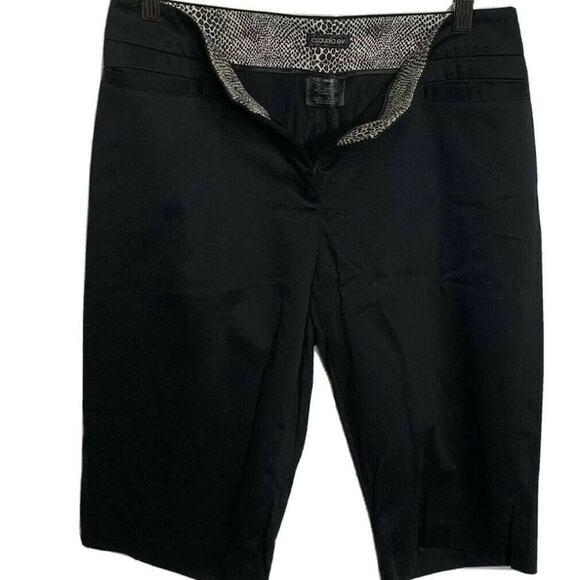 Claudia Ev Black Coin Pocket Bermuda shorts  sz 4 Cotton flat front summer - Picture 4 of 7